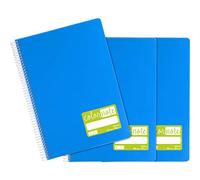 Grafoplás - Pack de 3 Cuadernos de Hojas Blancas, A4, Tapas Polipropileno Azul, Certificados FSC, Serie ColorNote, Perfecto Material Escolar