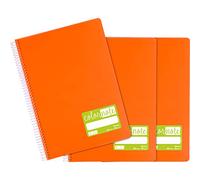 Grafoplás - Pack de 3 Cuadernos de Hojas Blancas, A4, Tapas Polipropileno Naranja, Certificados FSC, Serie ColorNote, Perfecto Material Escolar