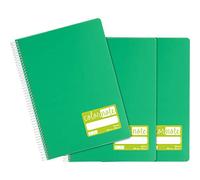 Grafoplas - Pack de 3 Cuadernos de Hojas Blancas, A4, Tapas Polipropileno Verde, Certificados FSC, Serie ColorNote, Perfecto Material Escolar