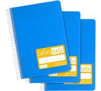 Grafoplás - Pack de 3 Cuadernos Escolares A5, Pauta 2,5mm, Tapas Polipropileno, Color Azul, Serie Color Note, Perfecto Material Escolar