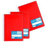 Grafoplás - Pack de 3 Cuadernos Rayados A5 7mm, Tapas Polipropileno, Color Rojo, Certificados FSC, Serie Color Note, Perfecto Material Escolar