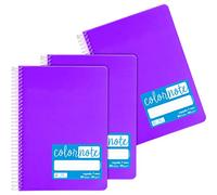 Grafoplás - Pack de 3 Cuadernos Rayados A5 7mm, Tapas Polipropileno, Color Violeta, Certificados FSC, Serie Color Note, Perfecto Material Escolar