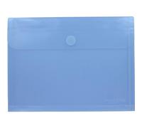 Grafoplas - Pack de 5 Carpetas Sobres Plastico con Fuelle 30mm, Cierre Velcro, Tamaño Folio +, Color Azul Claro, 33,5x25cm, Gran Capacidad, Perfecto para Documentos a4 y Folio