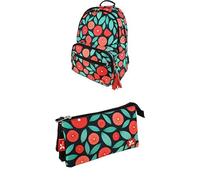 Grafoplas - Pack Mochila Escolar + Estuche Triple Noa Globe - Organización y Espacio para el Día a Día