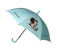 Grafoplás | Paraguas Mafalda Curiosa | Apertura Automática | A Prueba de Viento | Ligero y Resistente | 85cm Largo 102cm Diámetro