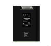 Grafoplas - Portapapeles con Pinza A4 +, Tapa y Goma Cierre, Negro, Unequal Minimal, Lomo Curvo Apertura 360, Resistente y Ultraligero, Clip Metálico, Polifoam, Reciclable, Ideal en Oficinas