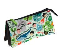 Grafoplás Revolution, (Green) Estuche Escolar Triple Unisex Niños, Verde, 23 5x12x14cm