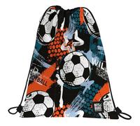 Grafoplas - Saco con Cordones 36x47cm, Bolsillo Exterior con Cremallera, Bits&Bobs Pop Up Design, Wild Football