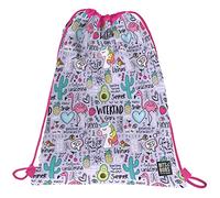 Grafoplas | Saco con Cordones | Bolsillo Exterior con Cremalleras | 36x47cm | Bits&Bobs Pop Up Design | Girl