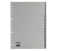 Grafoplas - Separador numerico multitaladro en PP 1-31 a4 Gris -