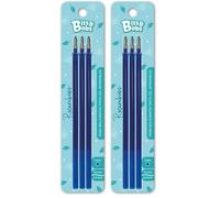 Grafoplas - Set de 3 Recambios de Tinta Gel Borrable, Color Azul, Punta 0,7mm, Repuestos Para Bolígrafos Borrables Bits&Bobs con Tapa, Recambio Universal para Material Escolar y Oficina (Paquete de 2)