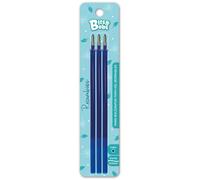 Grafoplas - Set de 3 Recambios de Tinta Gel Borrable, Color Azul, Punta 0,7mm, Repuestos Para Bolígrafos Borrables Bits&Bobs con Tapa, Recambio Universal para Material Escolar y Oficina