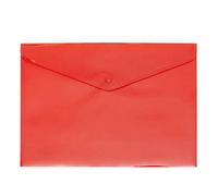 Grafoplas - Sobre de Plástico con Cierre Clic Ecoplás, Tamaño A4 Folio, 33,4x23,5cm, Polipropileno, Color Rojo Translúcido, Protege y Transporta Documentos Escolares, Domésticos y de Oficina