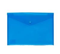 Grafoplas | Sobre Plástico con Cierre Clic | Ecoplás | Tamaño Folio | Color Azul Traslúcido | 33,4x23,5cm | Polipropileno | Perfecto para Documentos Escolares, Domésticos y de Oficina A4 y Folio