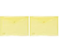 Grafoplas - Sobre de Plástico con Cierre Clic Ecoplás, Tamaño A4 Folio, 33,4x23,5cm, Polipropileno, Color Amarillo Translúcido, Protege y Transporta Documentos Escolares, Domésticos y de Oficina