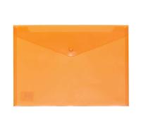 Grafoplas | Sobre de Plastico con Cierre Clic | Ecoplás | Tamaño Folio | Color Naranja Traslúcido | 33,4x23,5cm | Perfecto para Documentos Escolares, Domésticos y de Oficina A4 y Folio