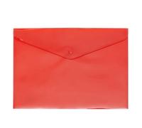 Grafoplas - sobre Plástico con Cierre Clic Ecoplás, Tamaño Cuarto, Color Rojo Traslúcido, 18x25cm, Polipropileno, Proteger Documentos Escolares, Domésticos o de Oficina