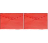 Grafoplas - sobre Plástico con Cierre Clic Ecoplás, Tamaño Cuarto, Color Rojo Traslúcido, 18x25cm, Polipropileno, Proteger Documentos Escolares, Domésticos o de Oficina (Paquete de 2)