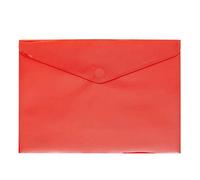 Grafoplas - Sobres de Plástico Tamaño Folio, Contine 12 Unidades, Color Rojo Traslúcido, Medidas 33,4x23,5cm, Cierre Clic, Protege tus Documentos de Papel