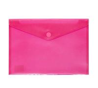 Grafoplas - Sobres de Plástico Tamaño Folio, Contine 12 Unidades, Color Rosa Traslúcido, Medidas 33,4x23,5cm, Cierre Clic, Protege tus Documentos de Papel