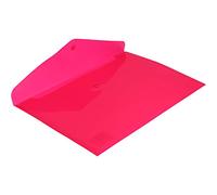 Grafoplas - Sobres Plástico Brillante, Incluye 12 Unidades Color Rosa Fluor, Tamaño Folio, Medidas 33,4x23,5cm, Cierre Broche, Máxima Impermeabilidad