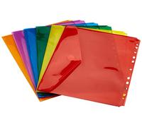 Grafoplas - Surtido de Sobres de Plastico A4 para Archivar en Carpeta Anillas - 6 unidades de Colores Variados