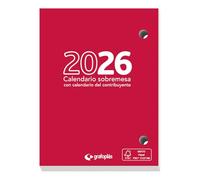 Grafoplas - Taco Calendario 2026 para Sobremesa, 8,3x11cm, Vista Día Página, Calendario Contribuyente, Papel 70 Gramos, Certificado FSC, Material Oficina Perfecto para Escritorio, De Enero a Diciembre