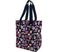 Grafoplas - Tote Bag con Cremallera Bits&Bobs Cute, 37,5x31x14cm, 14 Litros, Compartimento Especial Portátil, Base Reforzada, Asa y Tira Bandolera Ajustable, Bolsillos Interiores y Exteriores