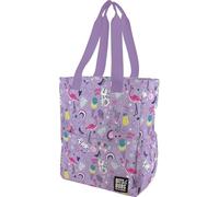 Grafoplas - Tote Bag con Cremallera Bits&Bobs Happy, 37,5x31x14cm, 14 Litros, Compartimento Especial Portátil, Base Reforzada, Asa y Tira Bandolera Ajustable, Bolsillos Interiores y Exteriores