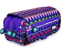 Grafoplás Zigzag, Estuche Escolar Tres Compartimentos Unisex Niños, Estampado, 23x10x10cm
