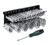 GRAFT juego abrazaderas y soporte pared | 227 pzs. | Incluye soporte y destornillador | Juego abrazaderas | Abrazaderas ajustables | Surtido de abrazaderas | Estante organizador