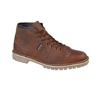 Grafters B430GB Crazyhorse - Botas unisex de piel estilo mono, color marrón ceroso, talla 11, Brown, 45 EU