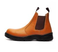 Grafters San Diego Cuero Hombre Diario Trabajo Exterior Botas Seguridad Marrón