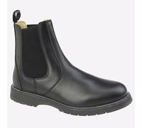 Grafters Weston Cuero Hombre Clásico Moda Mocasín Chelsea Botas Negras