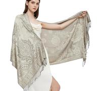 Gragengs 20m Chal Pashmina, Crema de Cachemira, Talla única para Mujer