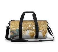 Grain of Golden Grapes Vine Bolsa de viaje para gimnasio para mujeres y hombres, bolsa de lona cilíndrica, bolsa de entrenamiento deportiva con correa para el hombro