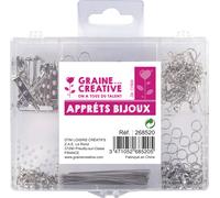 Graine créative kit accesorios de joyería plateados x 400