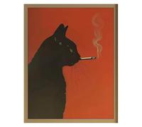 Graiting Impresión En Lienzo De Chica Vaquera Occidental, Trucha, Alce Y Toro, Cigarrillo, Humo, Arte Pared, Póster, Decoración Del Hogar for Sala Estar, 1 Ud(14,50x70cm)
