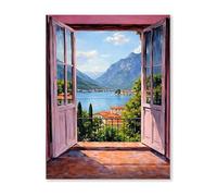 Graiting Póster Artístico De Pared Con Empuje for Abrir La Ventana for Ver El Paisaje, Impresiones Pintura Al Óleo Paisajes Naturales, Decoración Del Hogar for Dormitorio, 1 Ud(06,50x70cm No Frame)