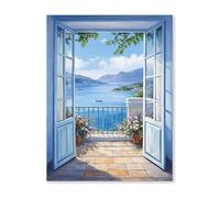 Graiting Póster Artístico De Pared Con Empuje for Abrir La Ventana for Ver El Paisaje, Impresiones Pintura Al Óleo Paisajes Naturales, Decoración Del Hogar for Dormitorio, 1 Ud(09,40x60cm No Frame)