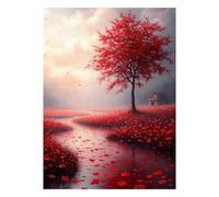 Graiting Póster De Paisaje Bosque Y Montaña Otoño, Pintura En Lienzo, Imagen Pared for Decoración Del Hogar Sala Estar, 1 Ud(Xx-11,40x60cm)
