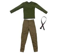 Gralara 1:6 Top Informal con Pantalones Y Cinturón. Top Retro Elegante de Manga Larga.