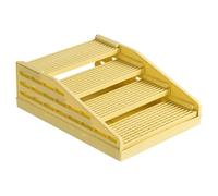 Gralara 1 Escalón para Caja de Arena para Gatos con Superficie Antideslizante Doble Capa Filtro Integrado Altura Ajustable Fácil de Desmontar Y Limpiar Apto P, Amarillo