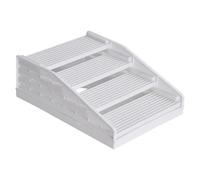 Gralara 1 Escalón para Caja de Arena para Gatos con Superficie Antideslizante Doble Capa Filtro Integrado Altura Ajustable Fácil de Desmontar Y Limpiar Apto P, Blanco