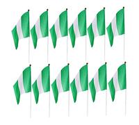 Gralara 12 Piezas Banderas de Mano Insignias Nacionales Banderas para Decoración Banderines para Fiestas Patrias Poliéster Anti-envejecimiento Adecuado para, Nigeria