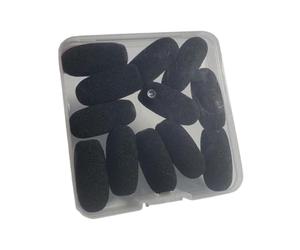 Gralara 12 Piezas Filtro Micrófono Auriculares Esponja Protectora Micro Auricular Cubierta Reutilizable Apta para Oficina Estudio Reuniones Escuela, Negro 3.6 Cm
