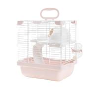 Gralara 2 Niveles Bandeja de Fondo portátil de hámster Cage Bandeja portátil para Ratones Gerbils Multipurpose Travel Cage 7.4 Inchx9x11 Inch, Rosa