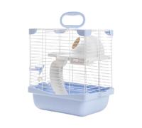 Gralara 2 Niveles Bandeja de Fondo portátil de hámster Cage Bandeja portátil para Ratones Gerbils Multipurpose Travel Cage 7.4 Inchx9x11 Inch, Azul