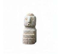 Gralara 2 Piezas Adorno de Estilo Balinés Hecho a Mano Estatua Meditador Resina Piedra Arenosa Pieza Coleccionable Decoración del Hogar para Interior, Arena, Quemador De Incienso