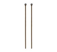 Gralara 2 Piezas Baquetas Percusión Mallet Glockenspiel Xilófono Vibrafono con Cabeza Metálica Y Mango de Madera Adecuadas para Educación Musical Y Meditación, cabeza larga y redonda